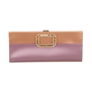 Roger Vivier Strass-Buckle Satin Clutch